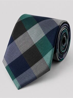 Goodfellow Mens Madras Plaid Tie Quiet Luxury Old Money Career Formal